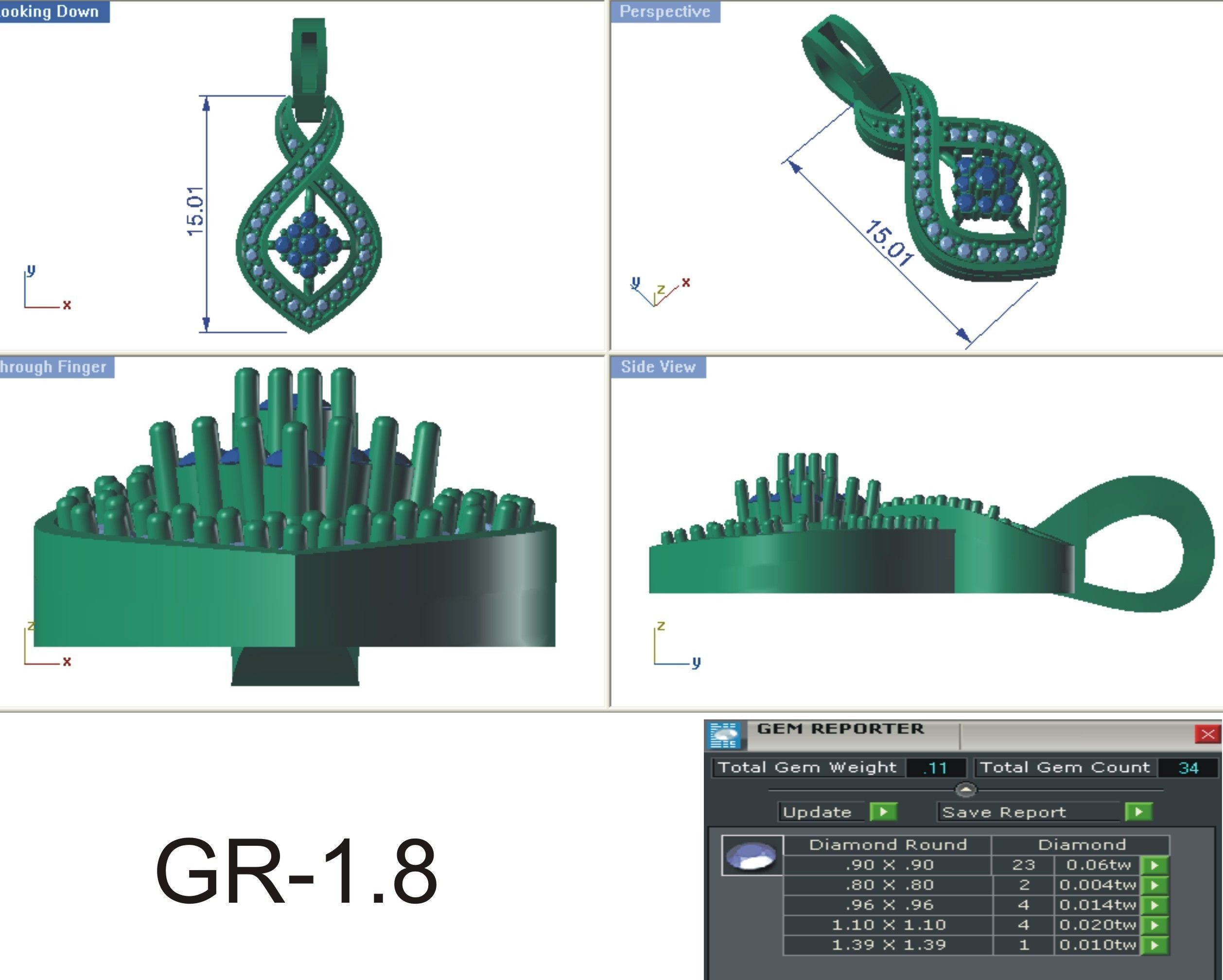 Pendant Earring Sets 3dm STL OBJ FBX Renders Details 3D print model_7