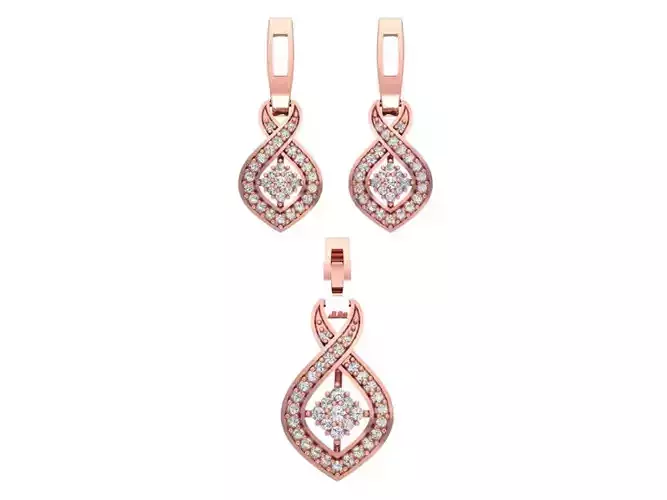 Pendant Earring Sets 3dm STL OBJ FBX Renders Details