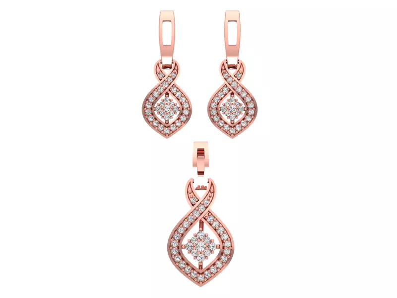 Pendant Earring Sets 3dm STL OBJ FBX Renders Details 3D print model_0