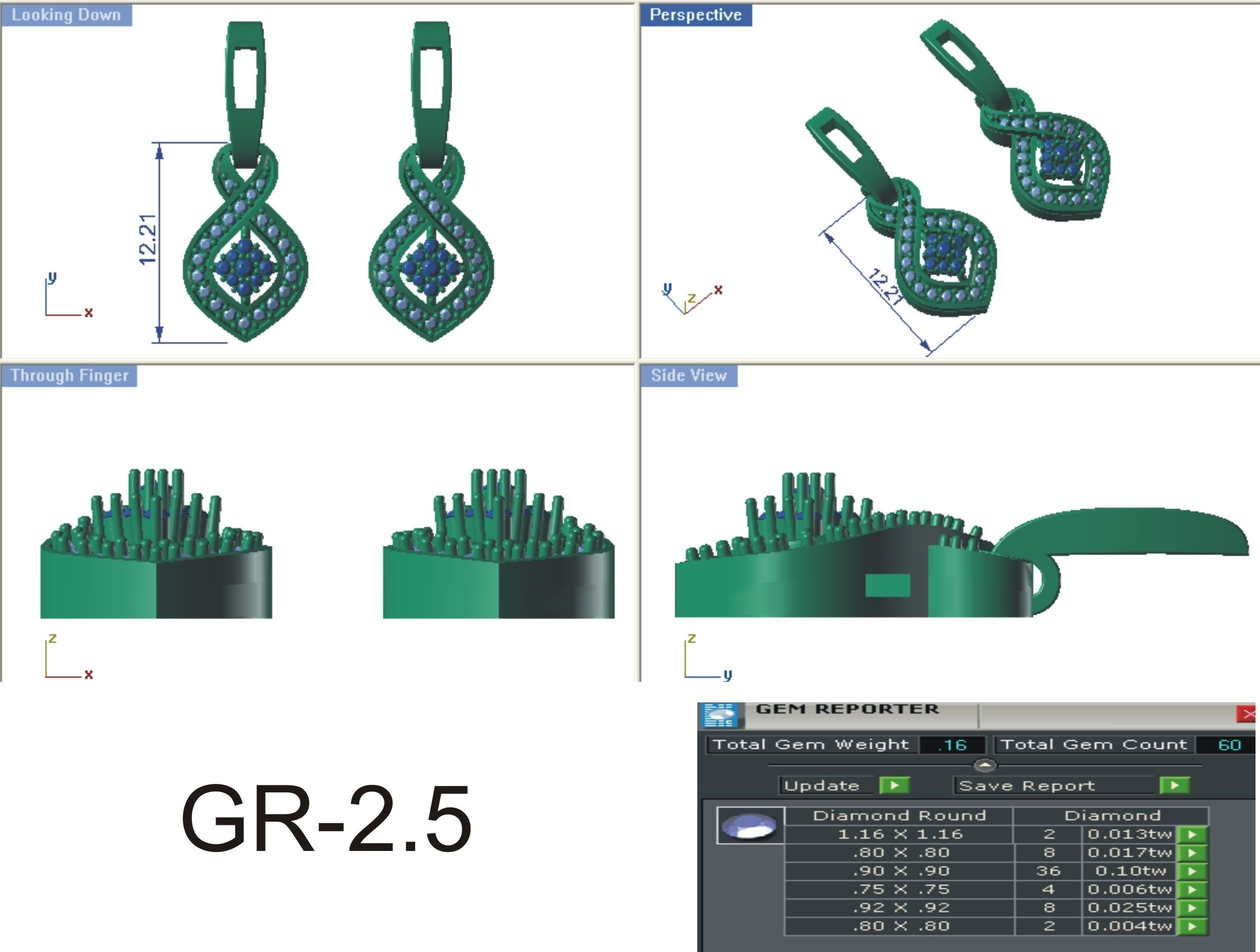 Pendant Earring Sets 3dm STL OBJ FBX Renders Details 3D print model_8