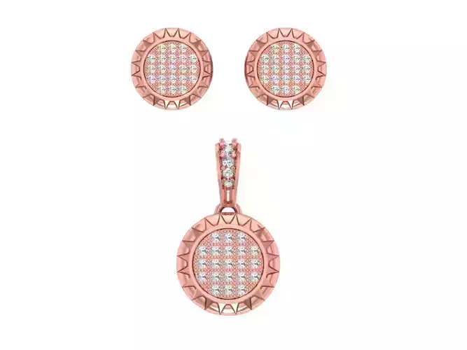 Pendant Earring Sets 3dm STL OBJ FBX Renders Details