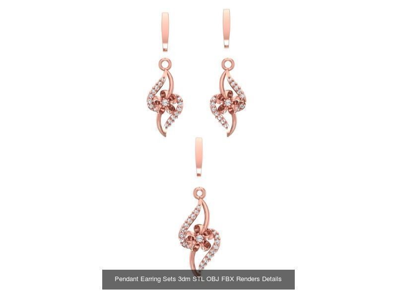 128 Pendant Earrings Sets 3dm STL OBJ FBX Details Collection _116