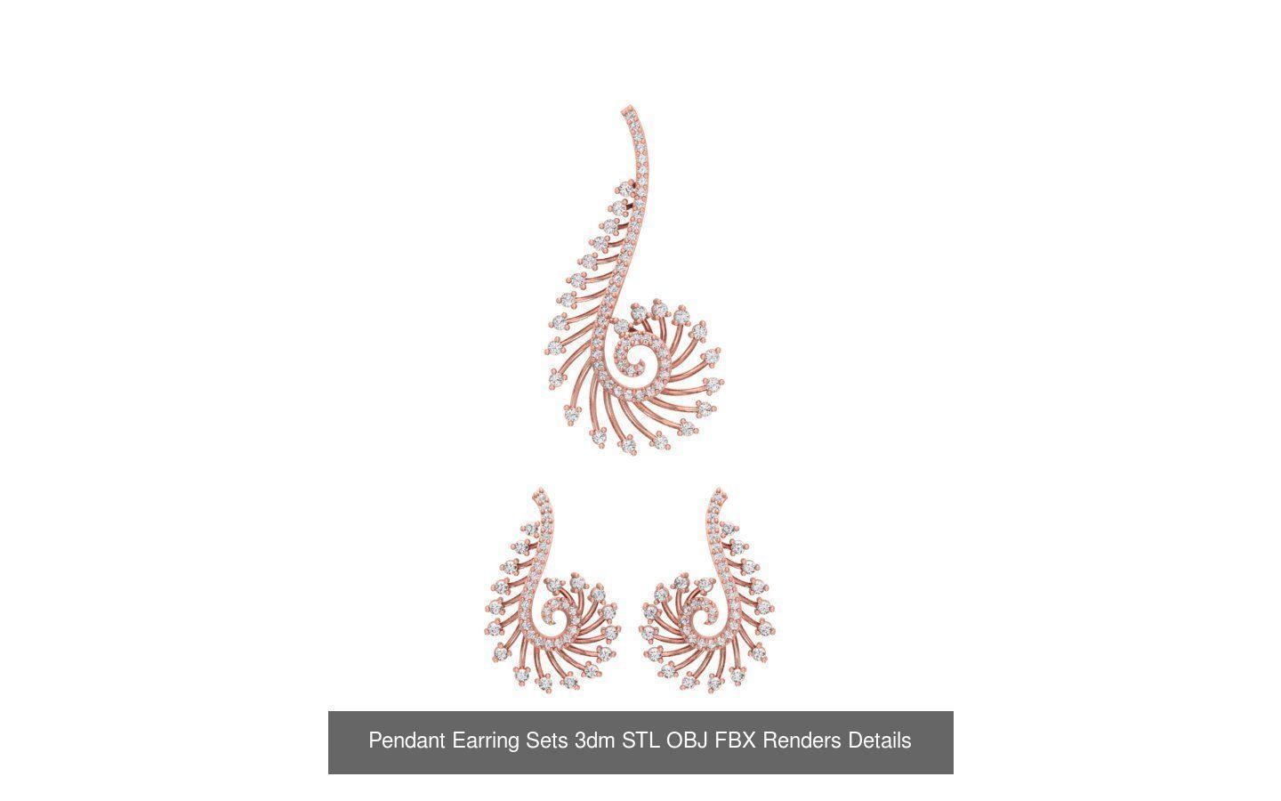 128 Pendant Earrings Sets 3dm STL OBJ FBX Details Collection _66