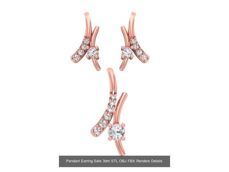 128 Pendant Earrings Sets 3dm STL OBJ FBX Details Collection _100