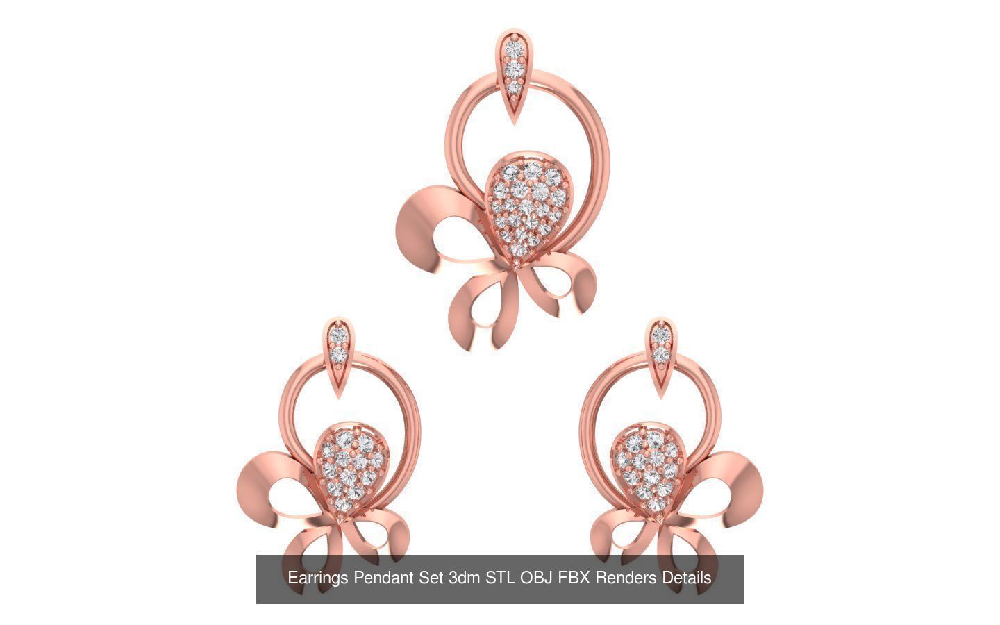 128 Pendant Earrings Sets 3dm STL OBJ FBX Details Collection _31
