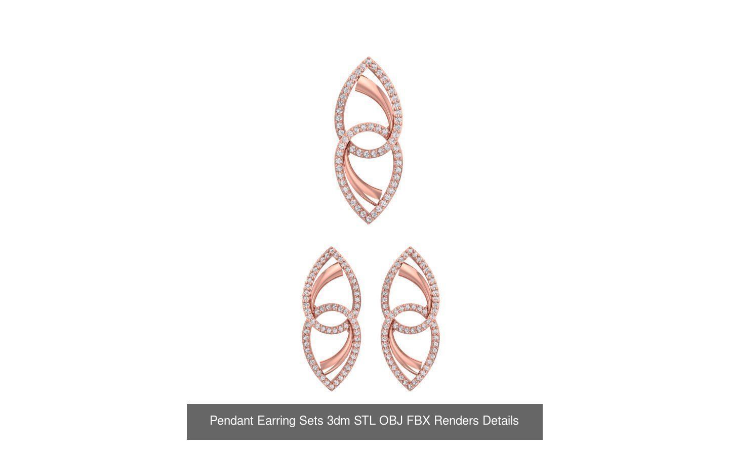128 Pendant Earrings Sets 3dm STL OBJ FBX Details Collection _63