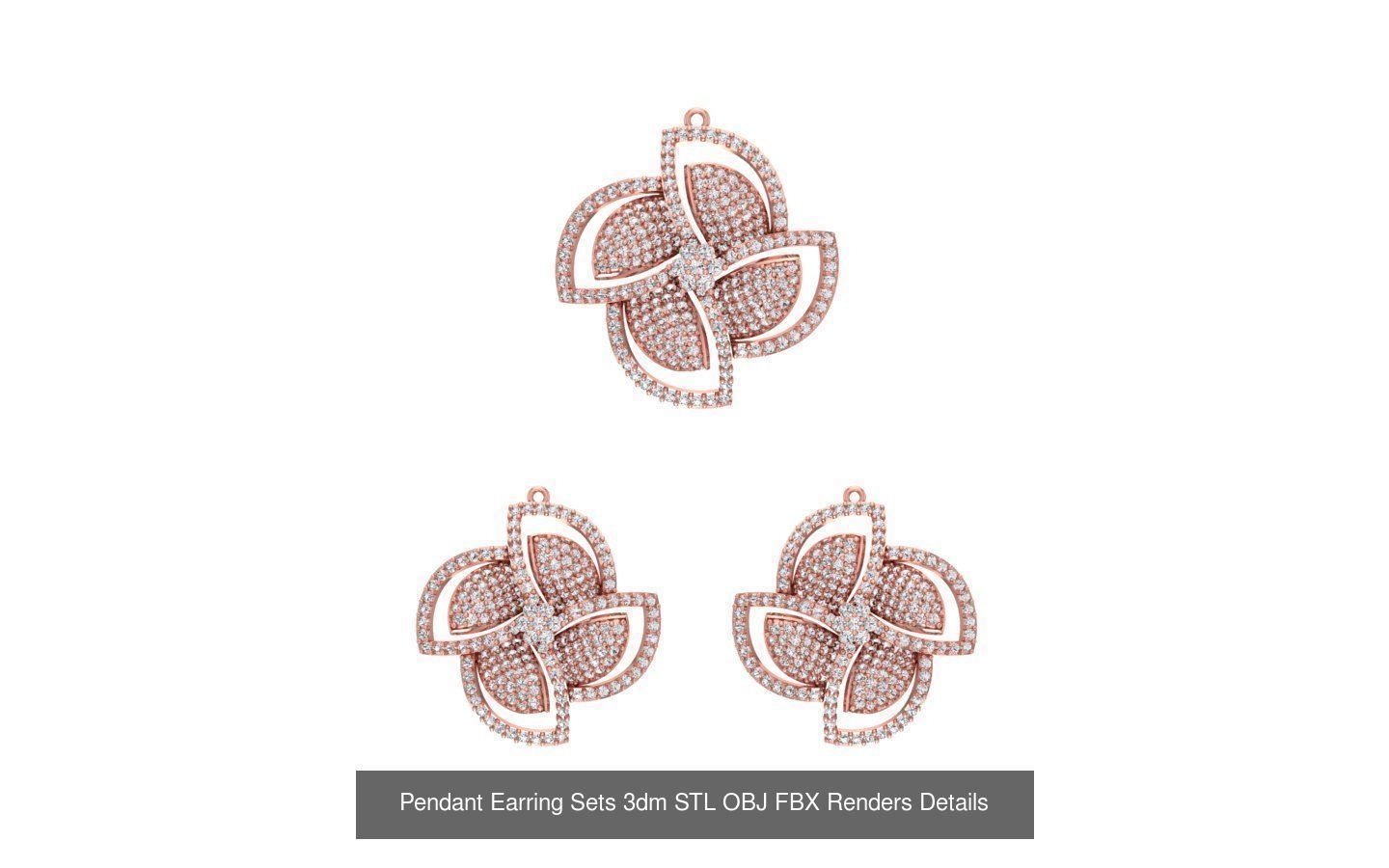 128 Pendant Earrings Sets 3dm STL OBJ FBX Details Collection _85