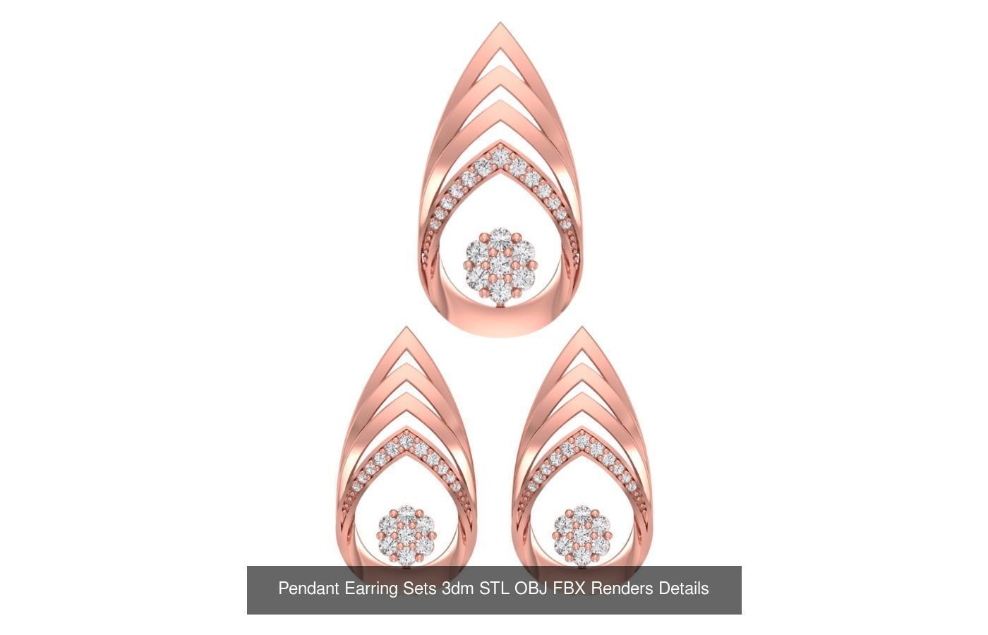 128 Pendant Earrings Sets 3dm STL OBJ FBX Details Collection _82