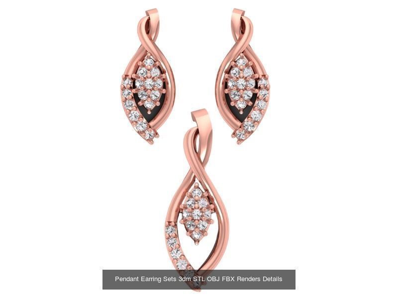 128 Pendant Earrings Sets 3dm STL OBJ FBX Details Collection _97
