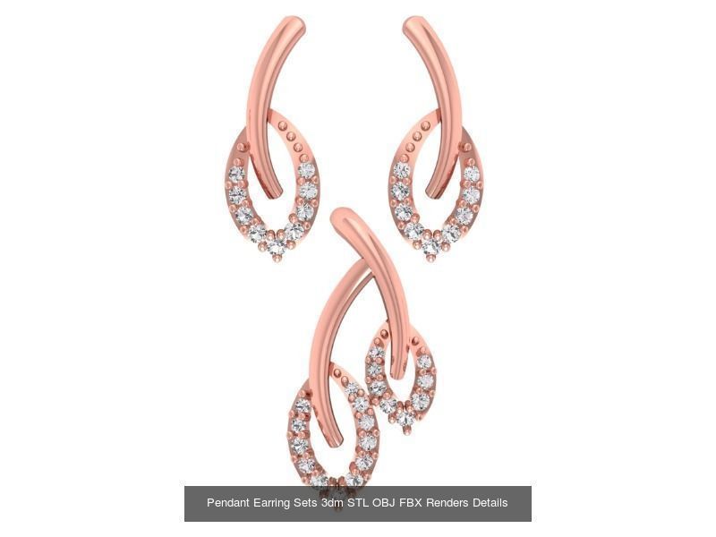 128 Pendant Earrings Sets 3dm STL OBJ FBX Details Collection _92