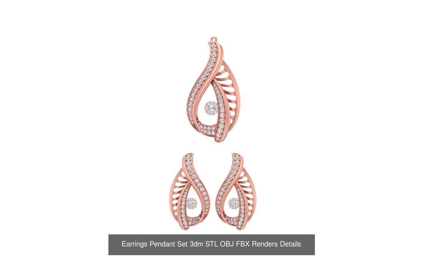 128 Pendant Earrings Sets 3dm STL OBJ FBX Details Collection _56