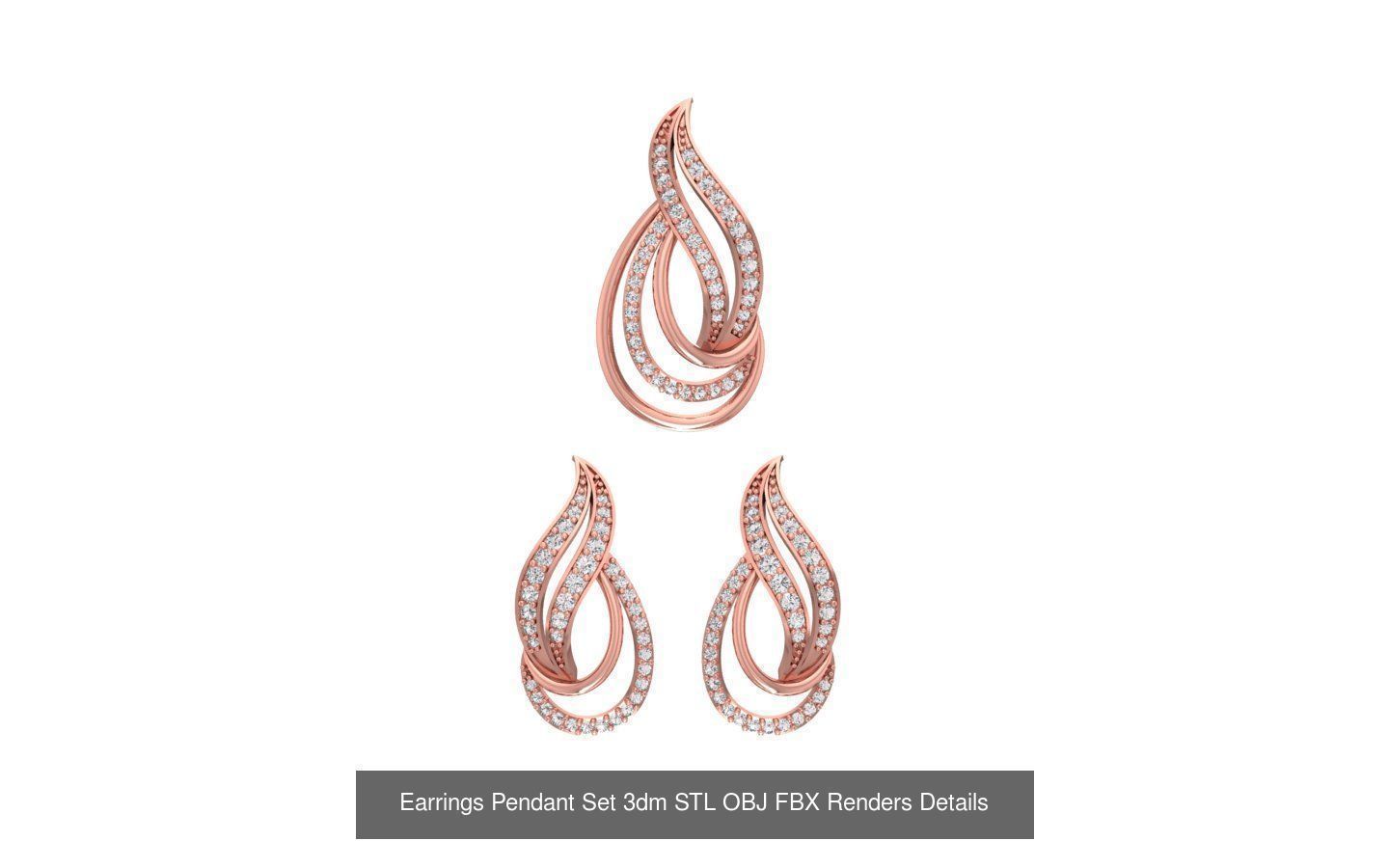 128 Pendant Earrings Sets 3dm STL OBJ FBX Details Collection _54