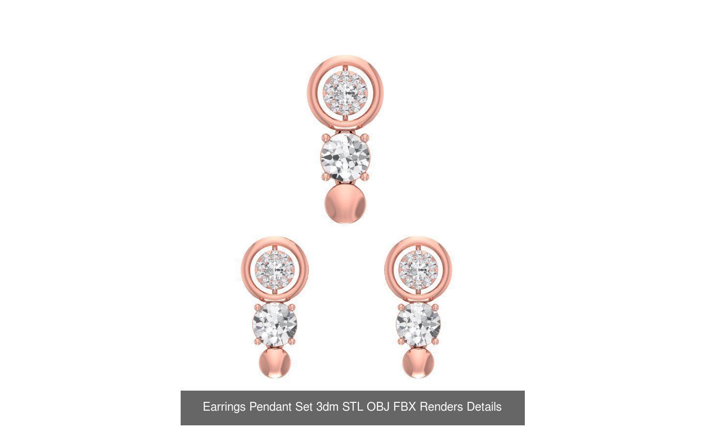 128 Pendant Earrings Sets 3dm STL OBJ FBX Details Collection _21