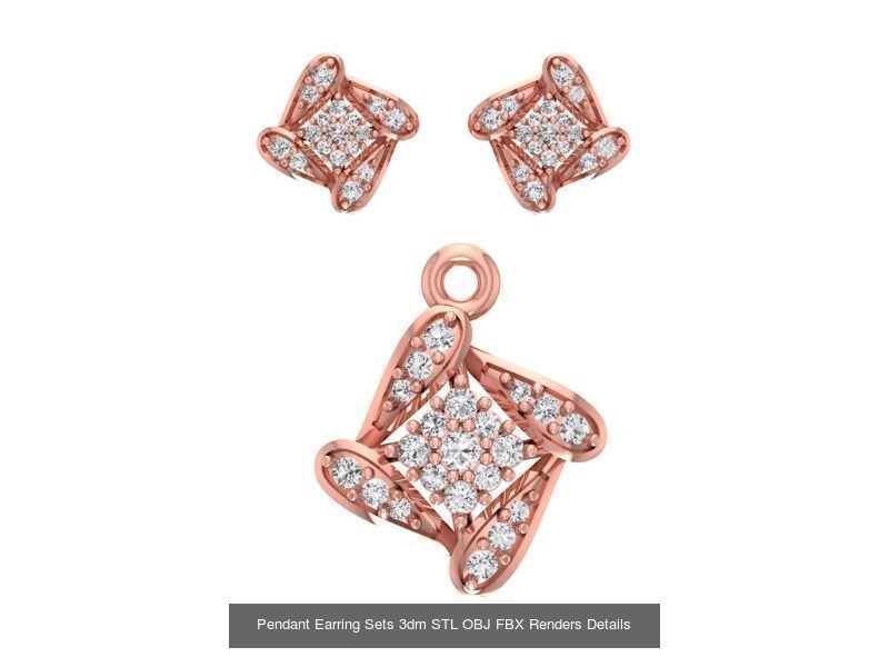 128 Pendant Earrings Sets 3dm STL OBJ FBX Details Collection _127