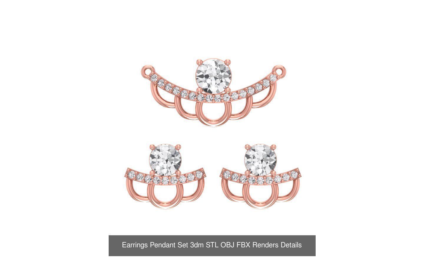 128 Pendant Earrings Sets 3dm STL OBJ FBX Details Collection _22