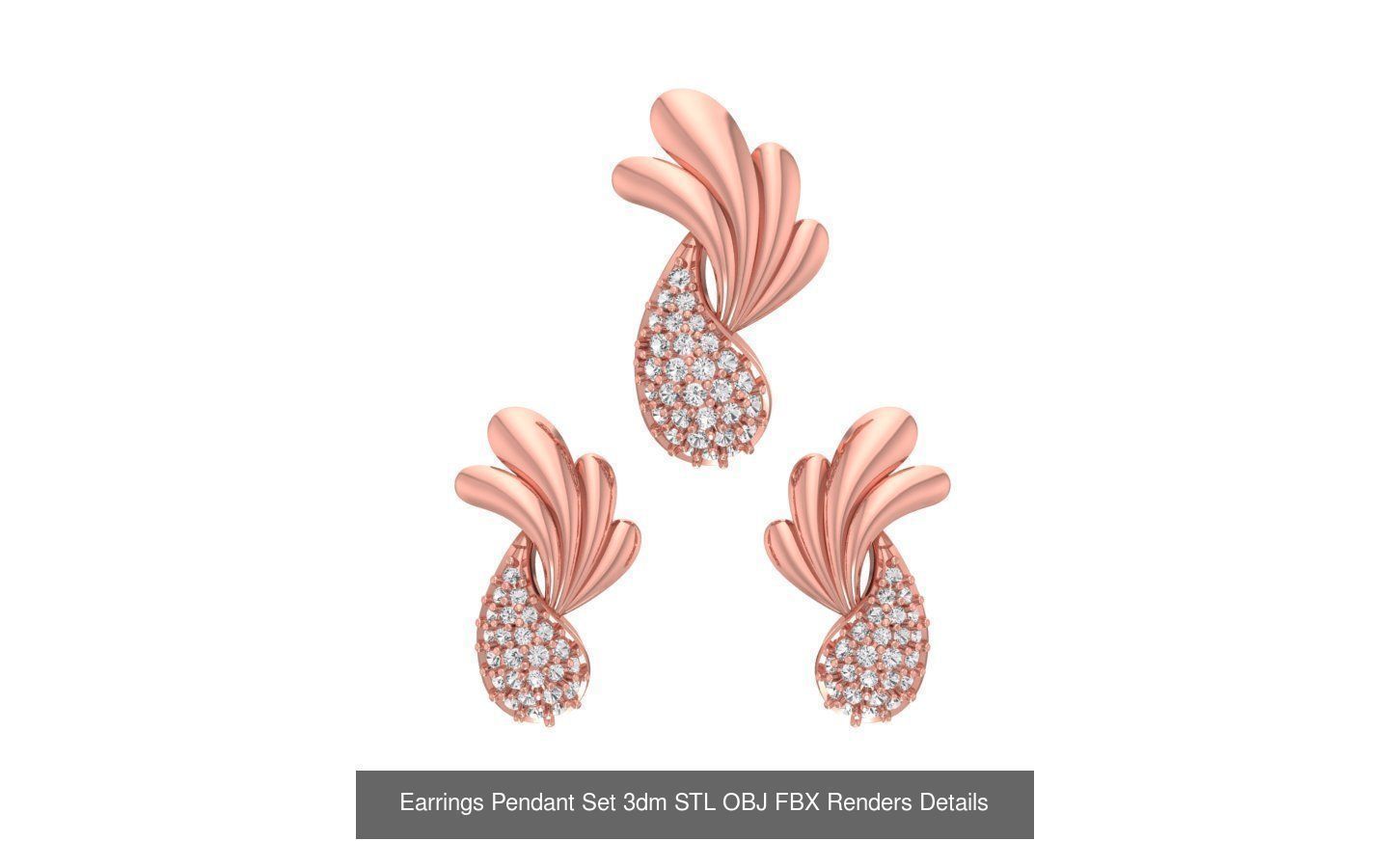 128 Pendant Earrings Sets 3dm STL OBJ FBX Details Collection _30