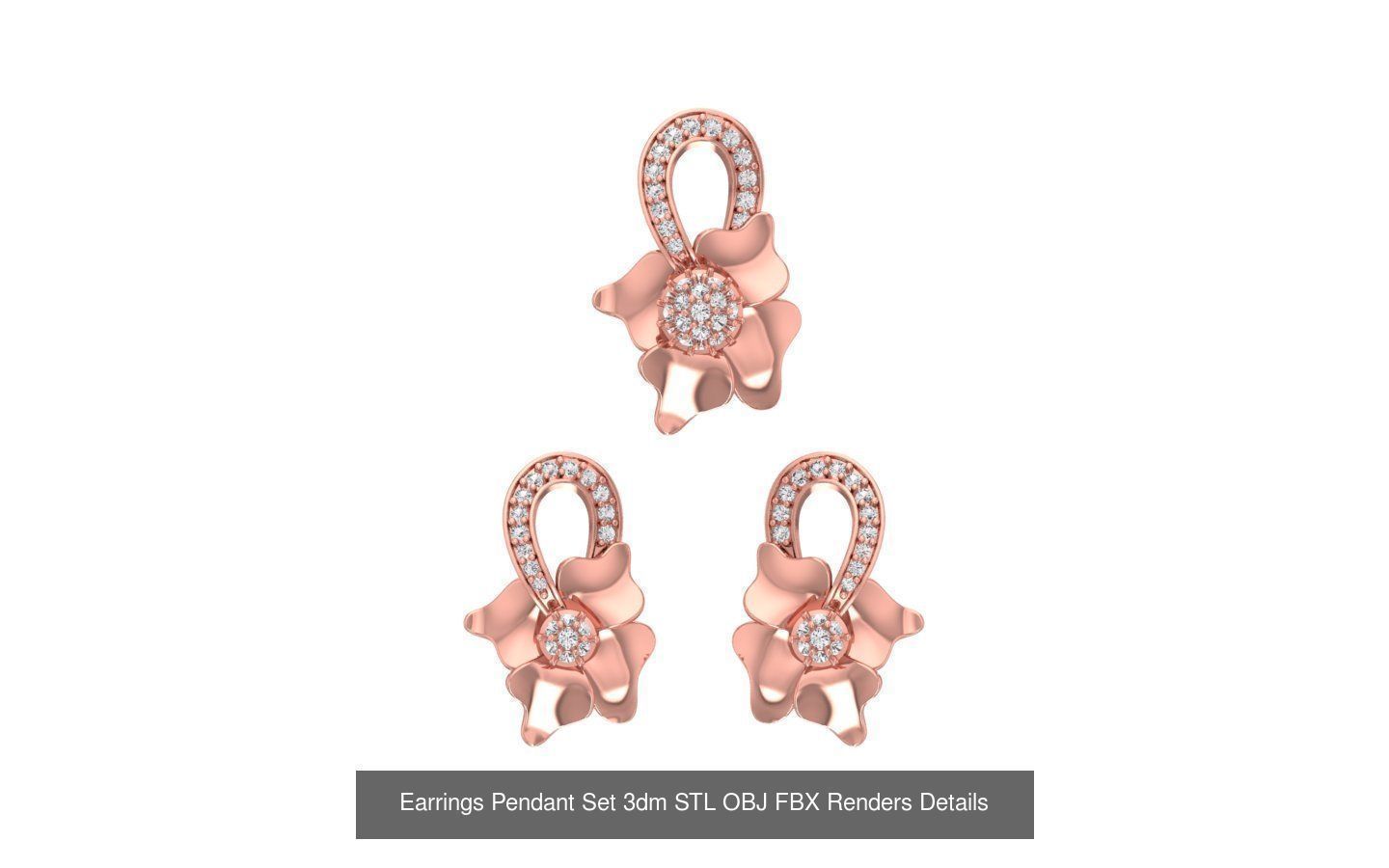 128 Pendant Earrings Sets 3dm STL OBJ FBX Details Collection _23