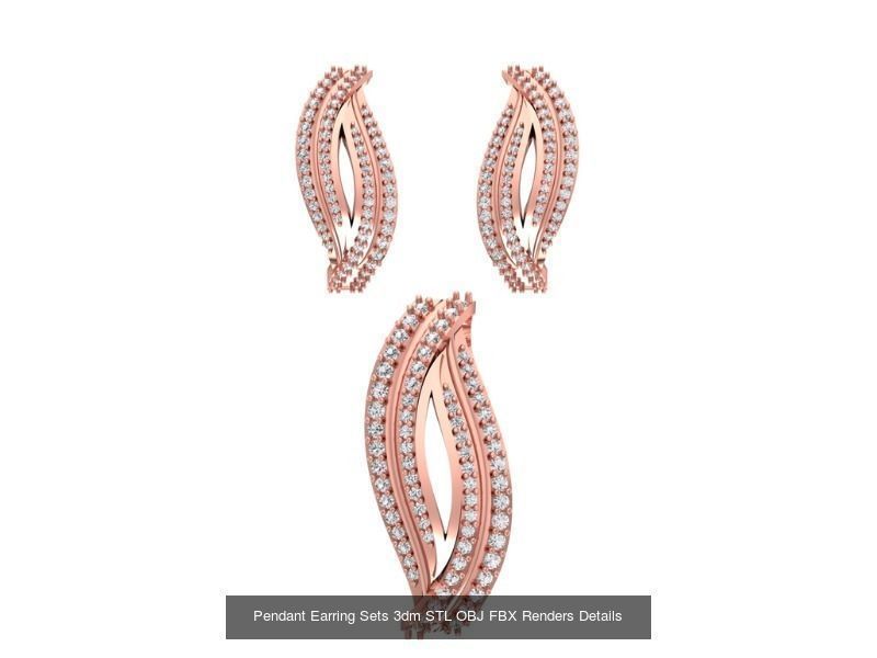 128 Pendant Earrings Sets 3dm STL OBJ FBX Details Collection _108