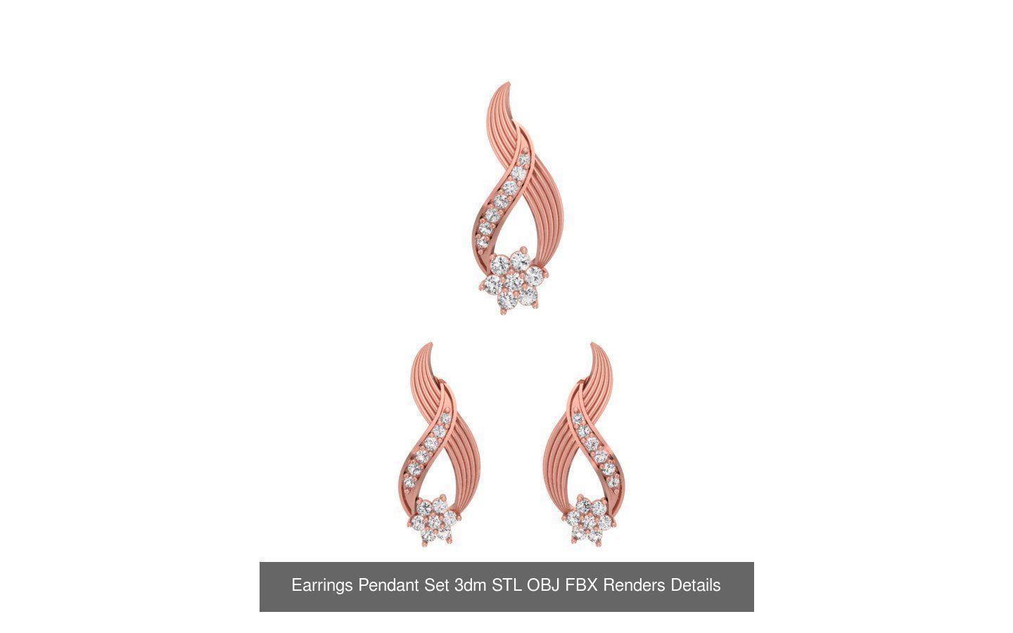 128 Pendant Earrings Sets 3dm STL OBJ FBX Details Collection _45