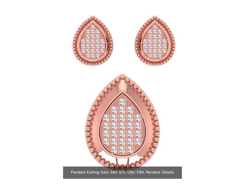 128 Pendant Earrings Sets 3dm STL OBJ FBX Details Collection _135