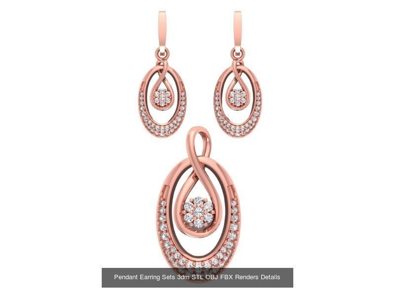 128 Pendant Earrings Sets 3dm STL OBJ FBX Details Collection _114