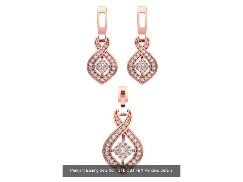 128 Pendant Earrings Sets 3dm STL OBJ FBX Details Collection _129