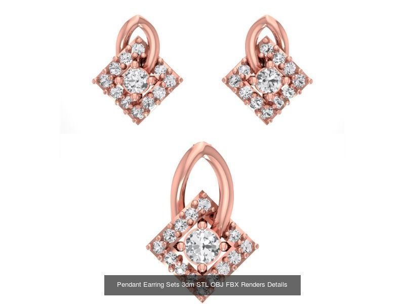 128 Pendant Earrings Sets 3dm STL OBJ FBX Details Collection _98