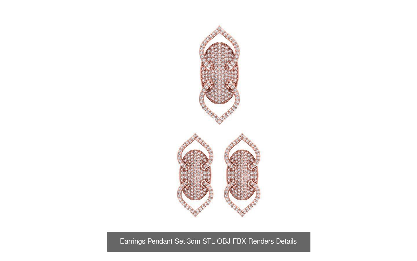 128 Pendant Earrings Sets 3dm STL OBJ FBX Details Collection _58