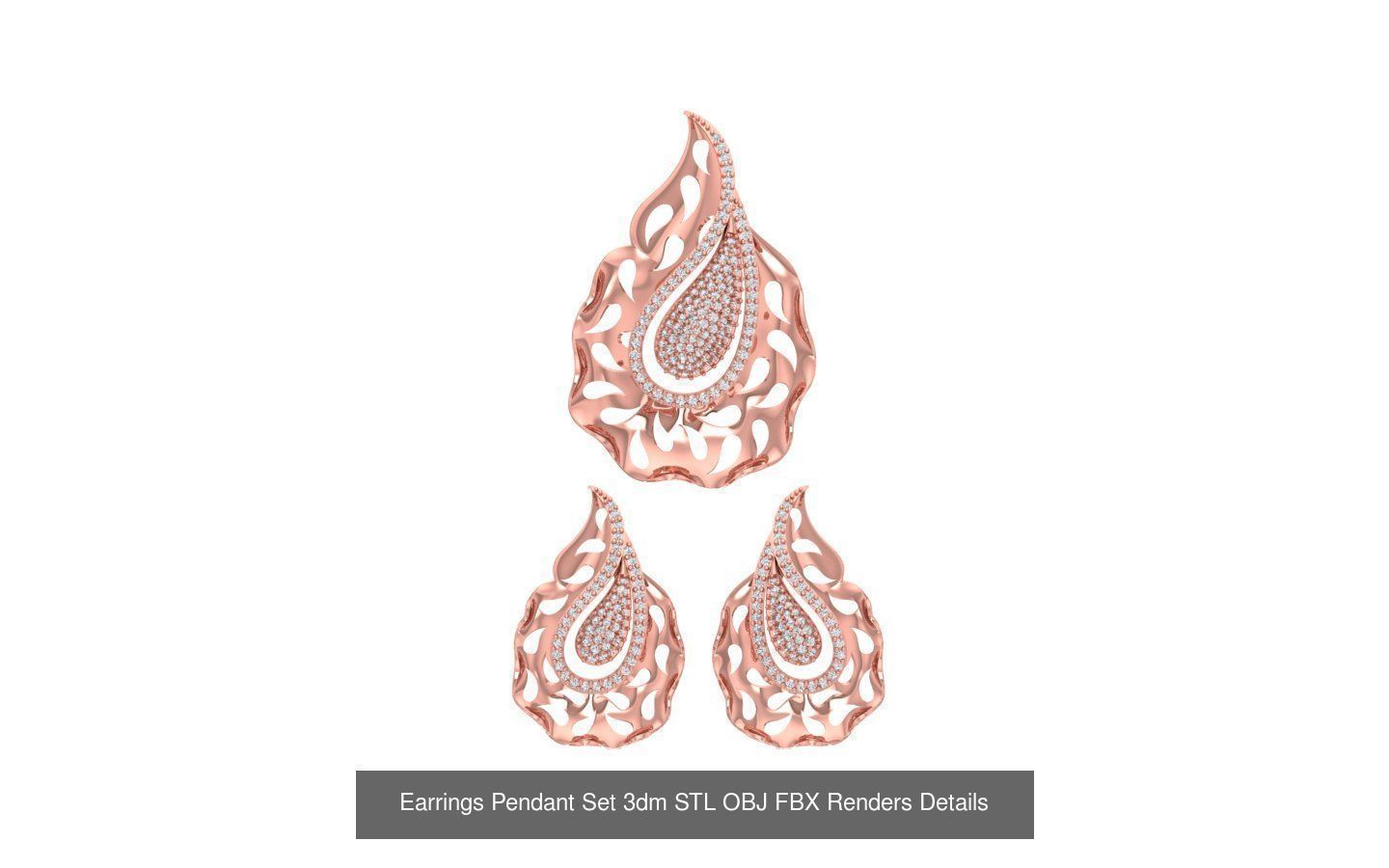 128 Pendant Earrings Sets 3dm STL OBJ FBX Details Collection _50