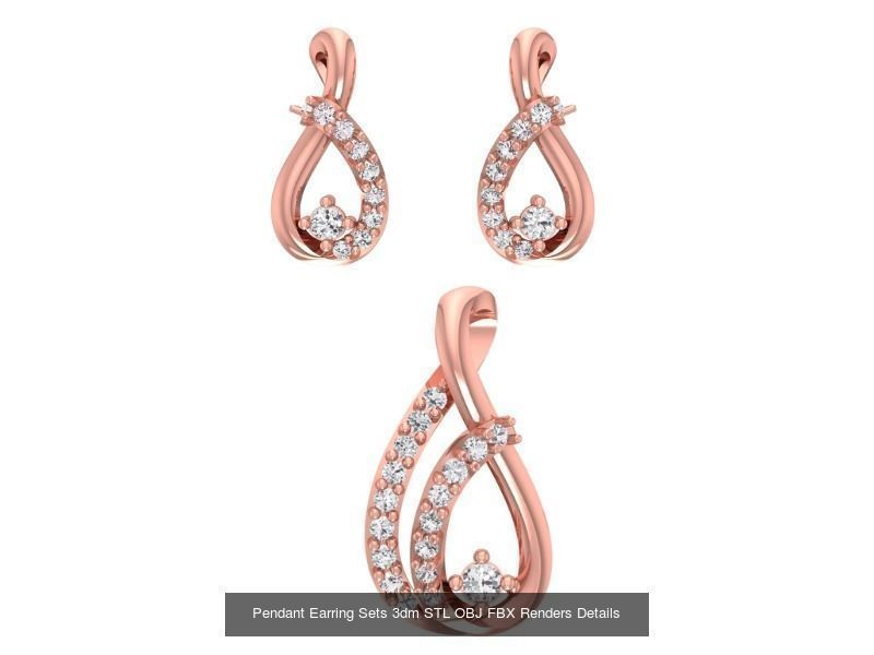 128 Pendant Earrings Sets 3dm STL OBJ FBX Details Collection _93