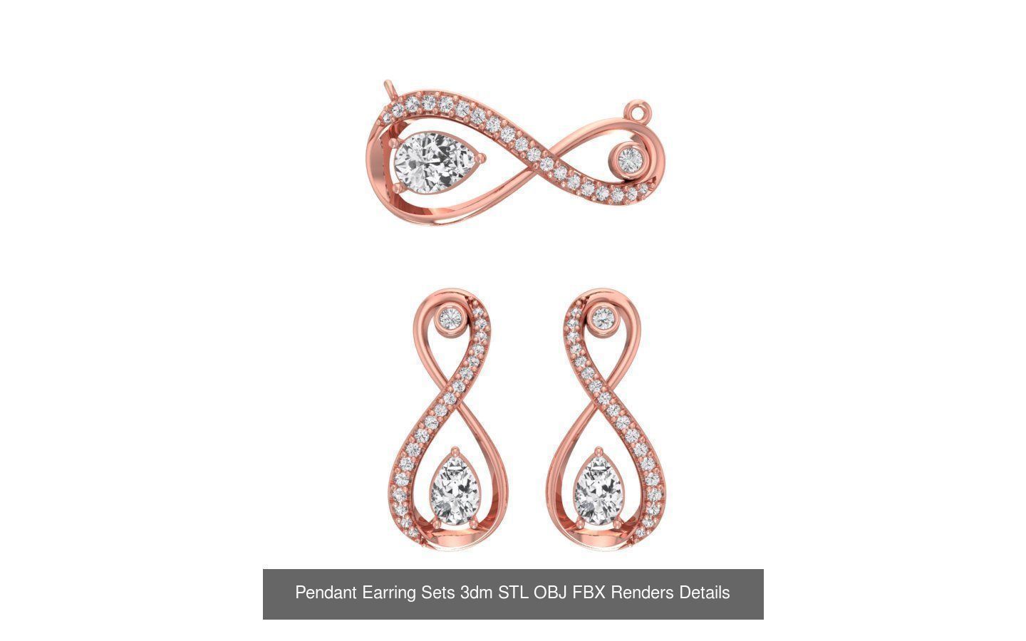 128 Pendant Earrings Sets 3dm STL OBJ FBX Details Collection _76
