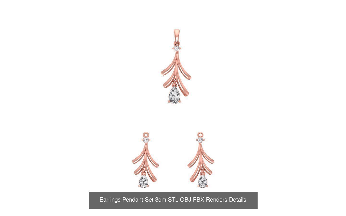128 Pendant Earrings Sets 3dm STL OBJ FBX Details Collection _27