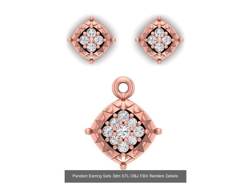 128 Pendant Earrings Sets 3dm STL OBJ FBX Details Collection _115