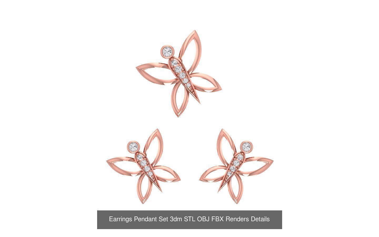 128 Pendant Earrings Sets 3dm STL OBJ FBX Details Collection _16