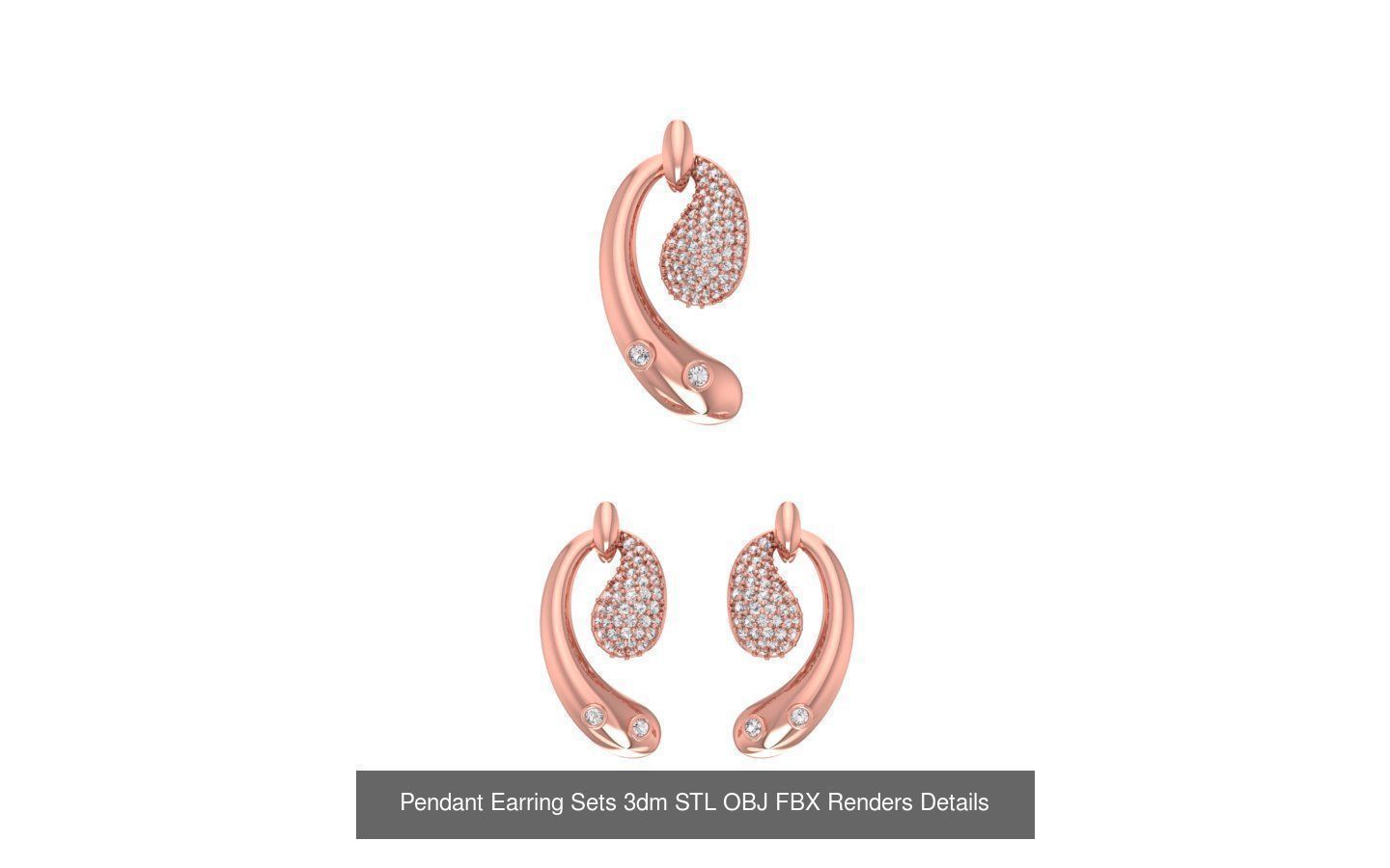 128 Pendant Earrings Sets 3dm STL OBJ FBX Details Collection _71