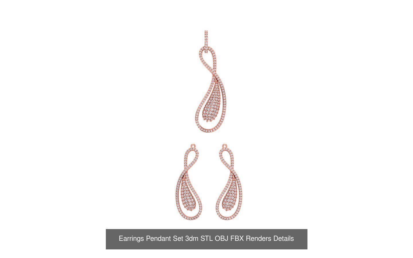 128 Pendant Earrings Sets 3dm STL OBJ FBX Details Collection _59