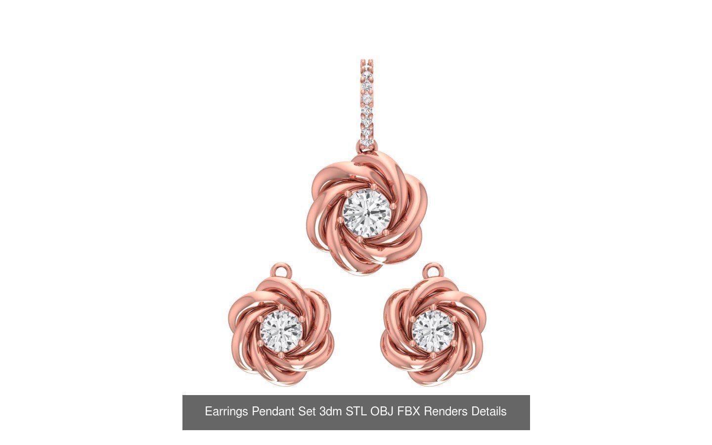 128 Pendant Earrings Sets 3dm STL OBJ FBX Details Collection _37