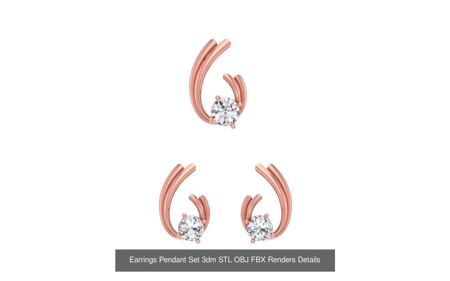 128 Pendant Earrings Sets 3dm STL OBJ FBX Details Collection _43