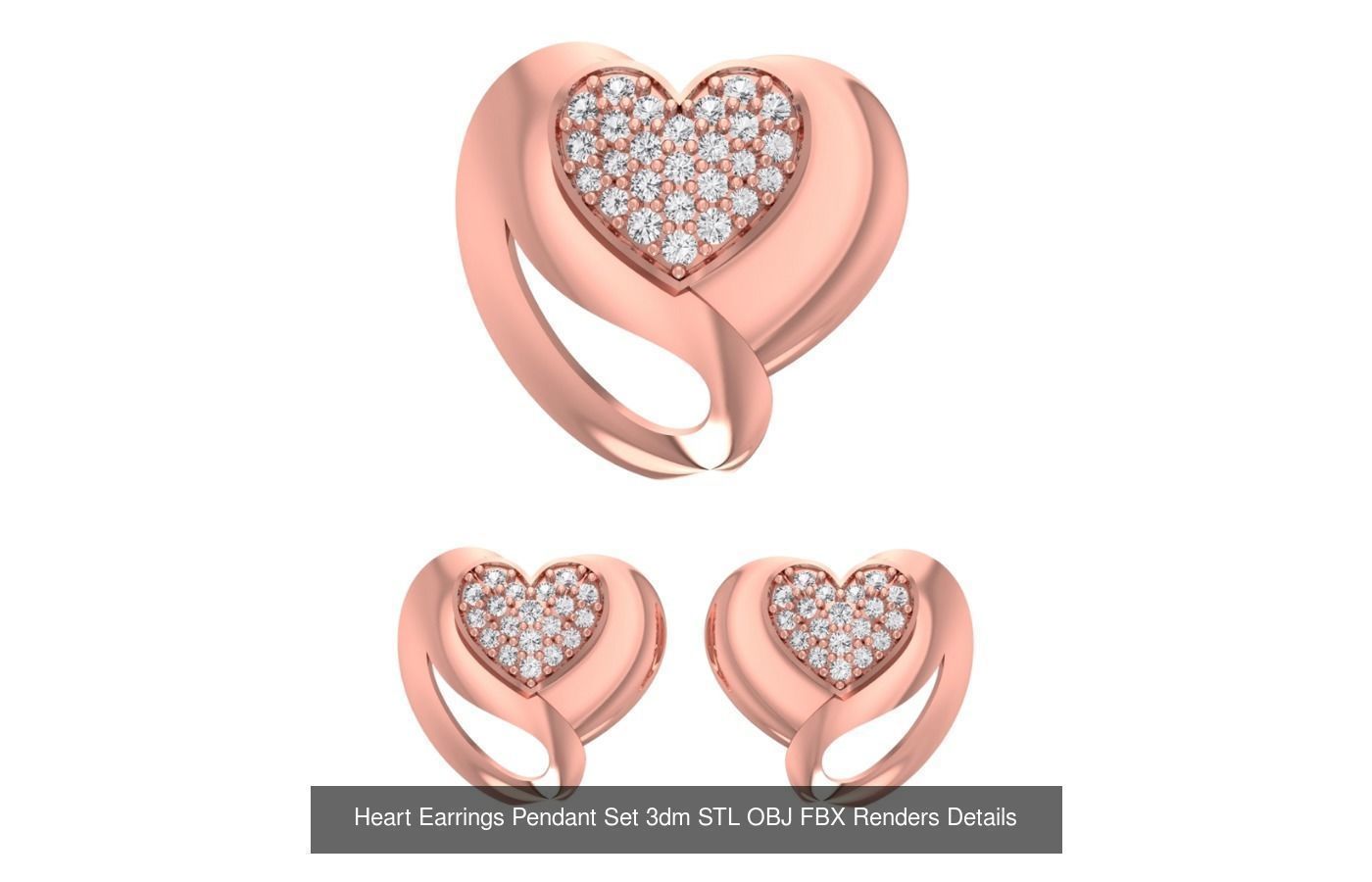 128 Pendant Earrings Sets 3dm STL OBJ FBX Details Collection _29