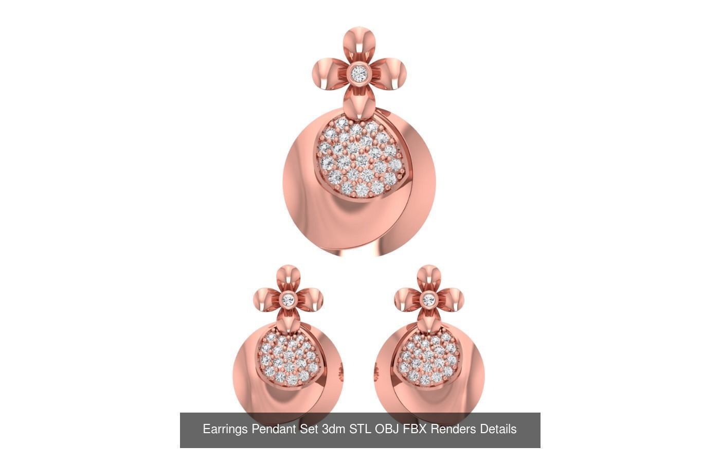 128 Pendant Earrings Sets 3dm STL OBJ FBX Details Collection _13