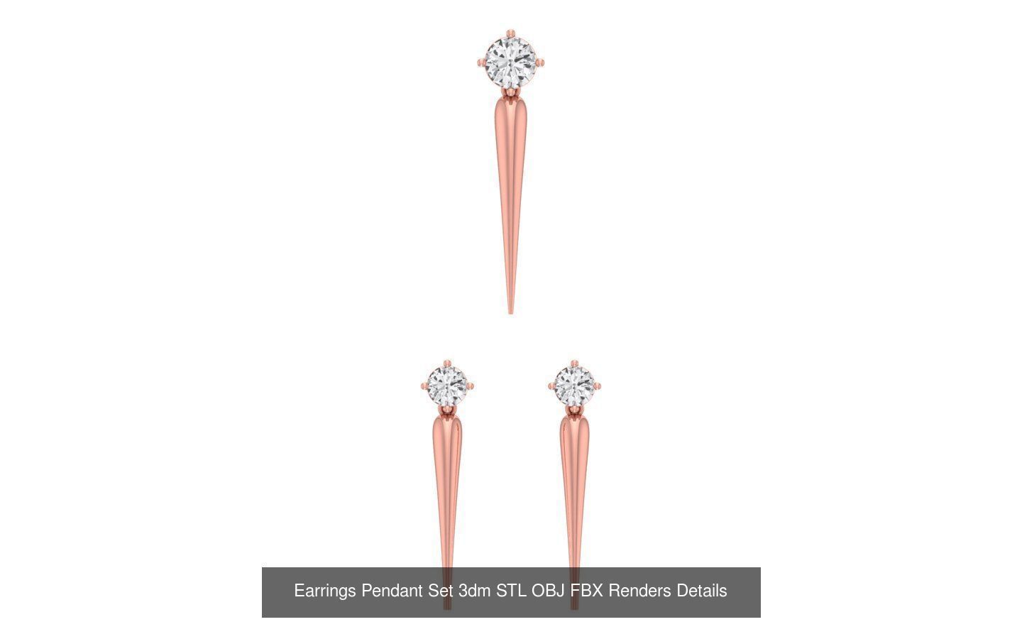 128 Pendant Earrings Sets 3dm STL OBJ FBX Details Collection _19