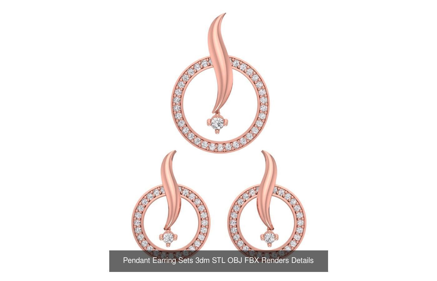 128 Pendant Earrings Sets 3dm STL OBJ FBX Details Collection _88