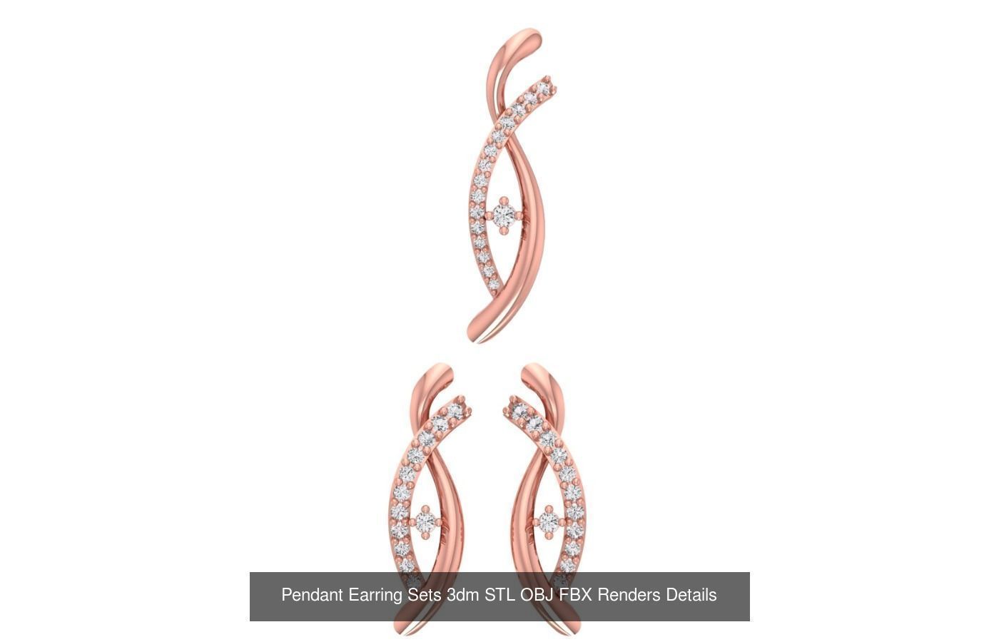 128 Pendant Earrings Sets 3dm STL OBJ FBX Details Collection _81