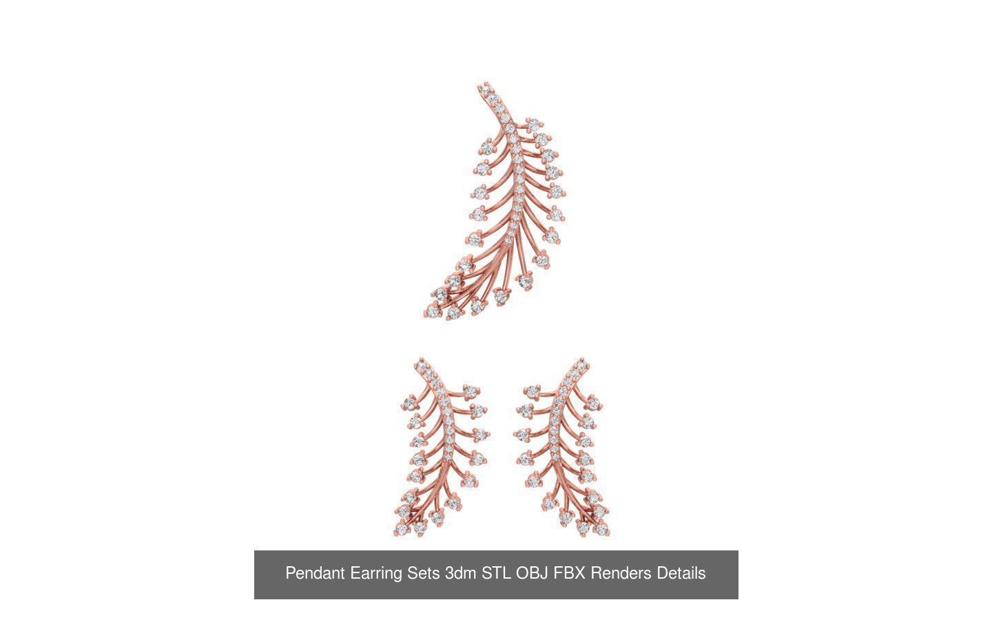 128 Pendant Earrings Sets 3dm STL OBJ FBX Details Collection _67