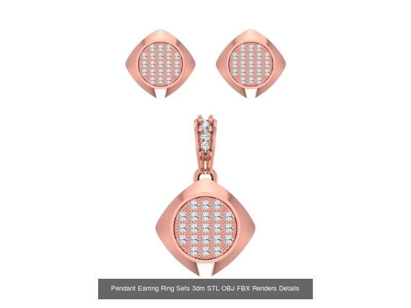 128 Pendant Earrings Sets 3dm STL OBJ FBX Details Collection _131