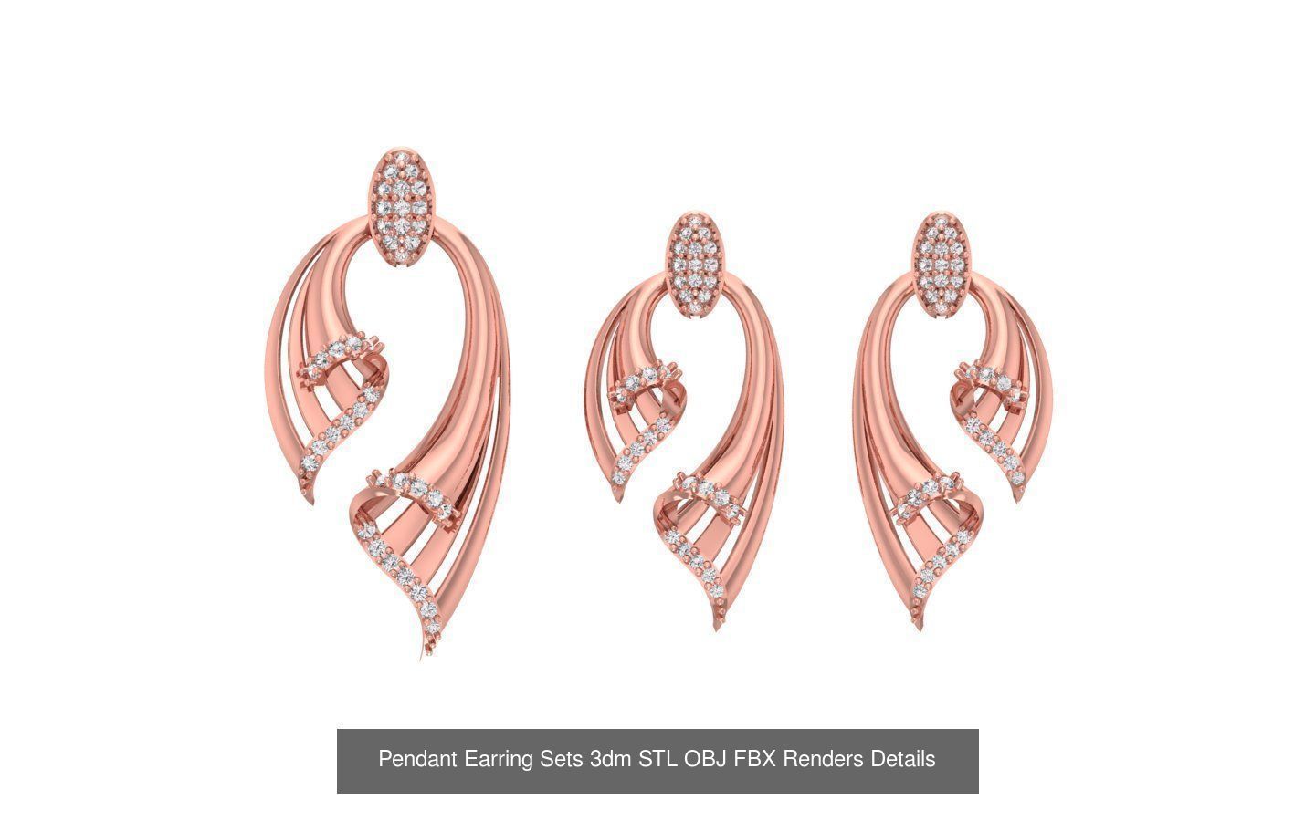 128 Pendant Earrings Sets 3dm STL OBJ FBX Details Collection _61