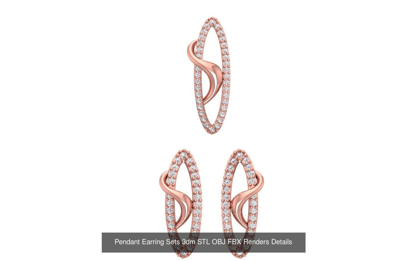 128 Pendant Earrings Sets 3dm STL OBJ FBX Details Collection _80