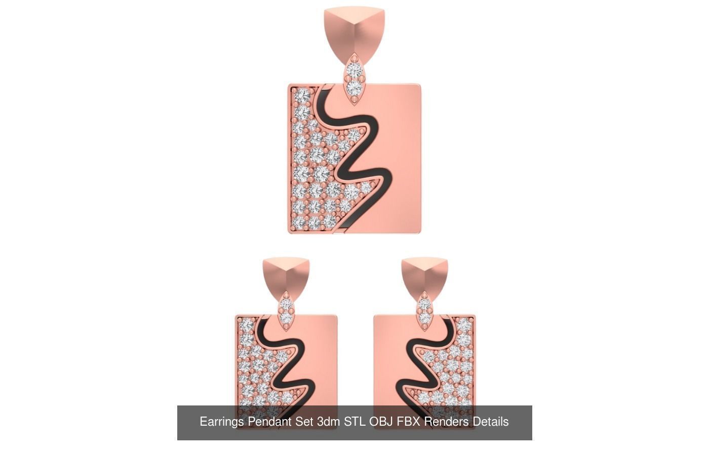 128 Pendant Earrings Sets 3dm STL OBJ FBX Details Collection _10