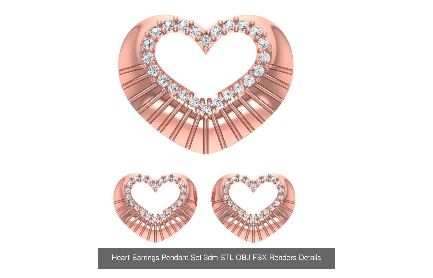 128 Pendant Earrings Sets 3dm STL OBJ FBX Details Collection _11