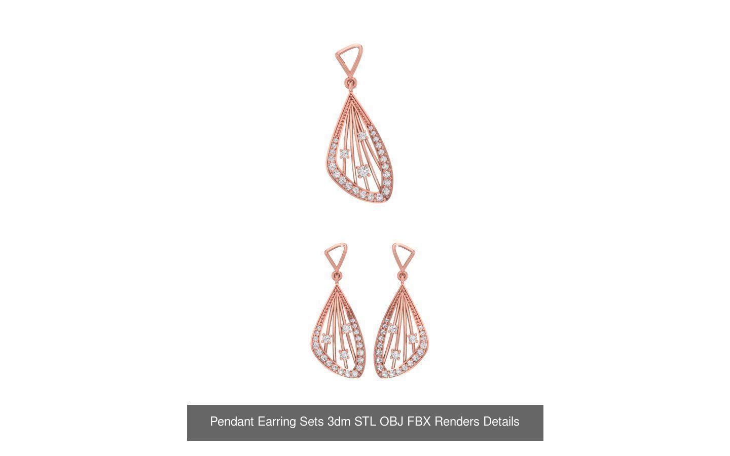 128 Pendant Earrings Sets 3dm STL OBJ FBX Details Collection _69